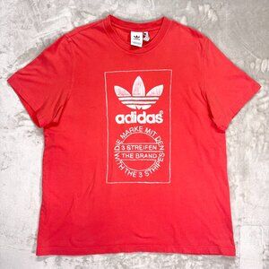 Adidas Originals Men's T Shirt Short Sleeve Hand Drawn Design Red - Size XL